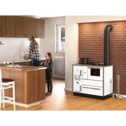 Cuisinière à Bois Alfa 85 G Eco Sortie Droite Blanc -Top Chaleur Magasin cuisiniere a bois alfa 85 g eco sortie droite blanc cuisiniere a bois bouilleur alfaterm 27 1
