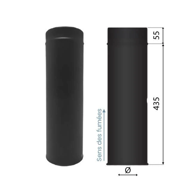 Elément Droit De Finition 50 Cm Ø 80 Mm 1 Elément Droit De Finition 50 Cm Ø 80 Mm