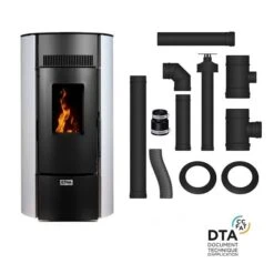 Pack Poêle à Granulés étanche Giuliana + Kit D'installation Ventouse