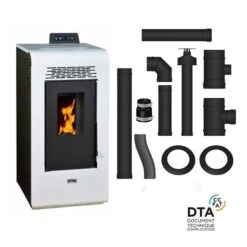 Pack Poêle à Granulés étanche Vulcano + Kit D'installation Ventouse