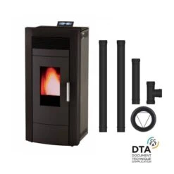 Pack Poêle à Granulés Hydro Baracuda Commo + Kit D'installation Sortie Arrière