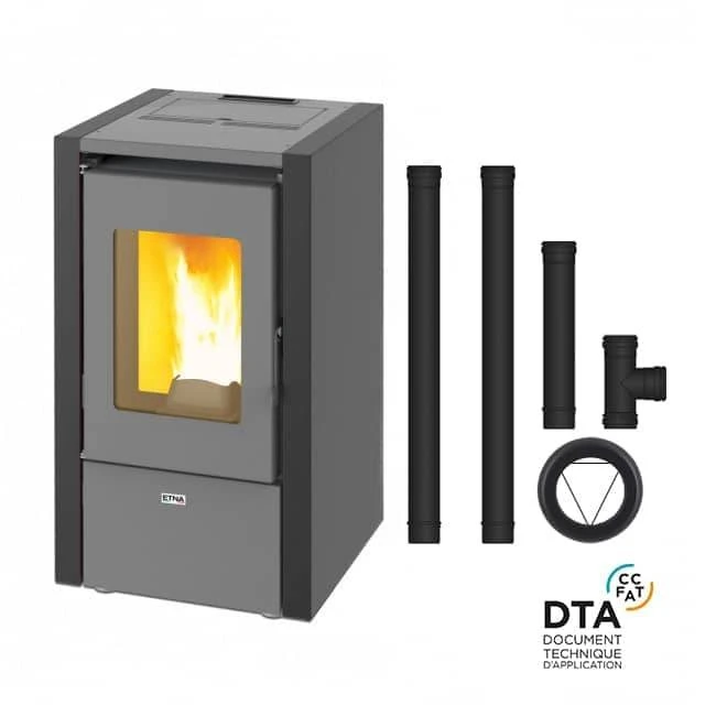 Pack Poêle à Granulés Mignon + Kit D'installation Sortie Arrière