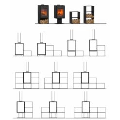 Poêle à Bois Domino Avec Range Bûche -Top Chaleur Magasin poele a bois domino avec range buche assemblage modula 7